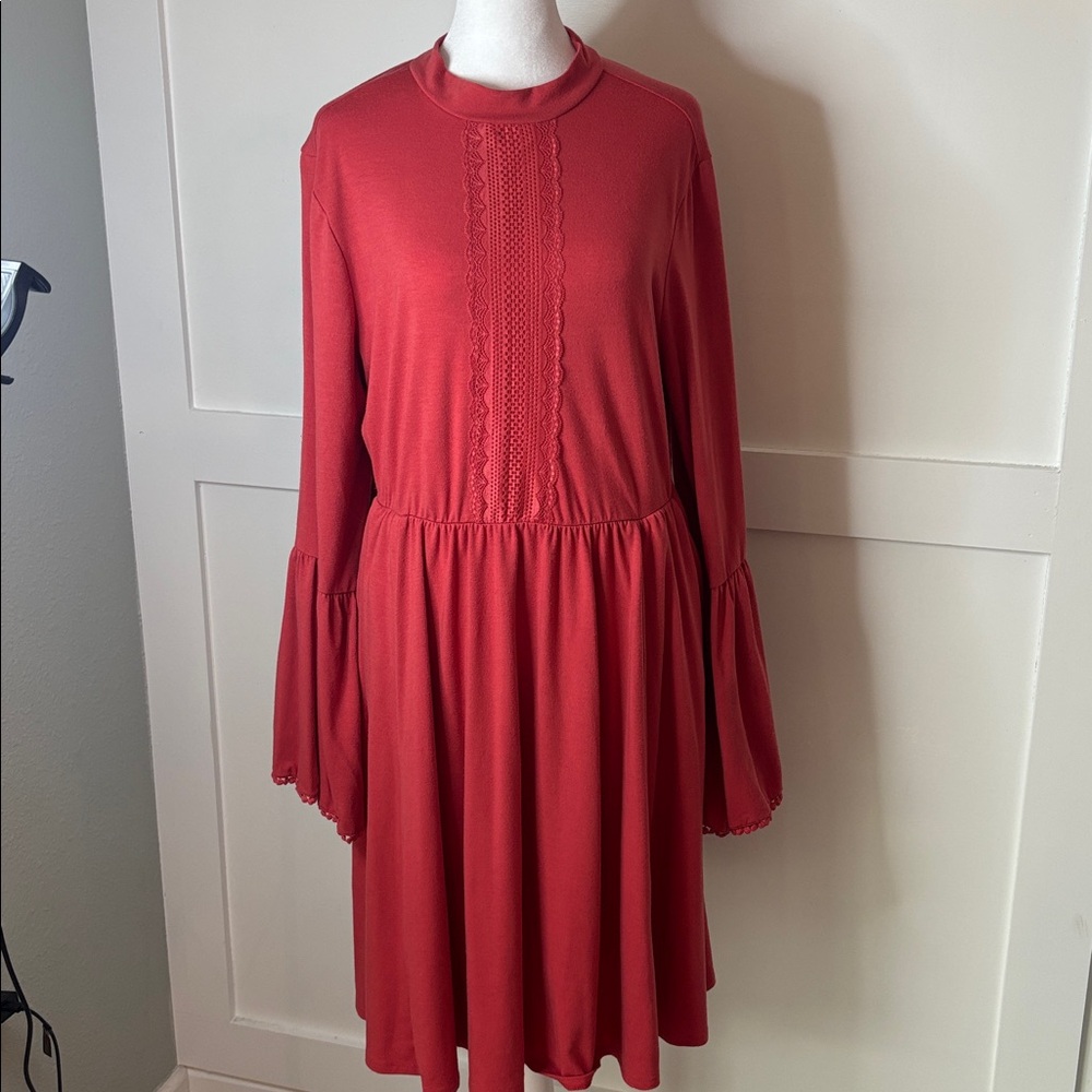 Torrid Dark Pink Long Sleeve Dress size 1 in great condition